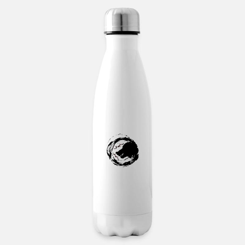 wolf circle!! - Insulated Water Bottle - white