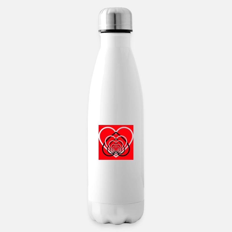 Cœurs Entremêlés Red White - Bouteille isotherme - blanc