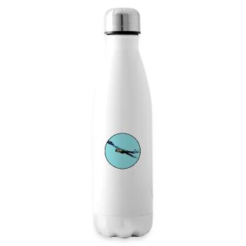 Blauer Ara Flug - Isolierflasche - Weiß - Rechts