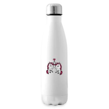 2 Unicorn Friends Love - Insulated Water Bottle - white - Right