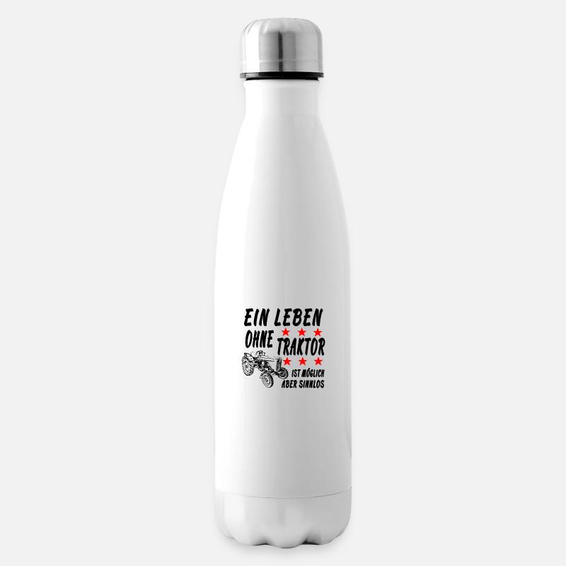 Traktor - Isolierflasche - Weiß