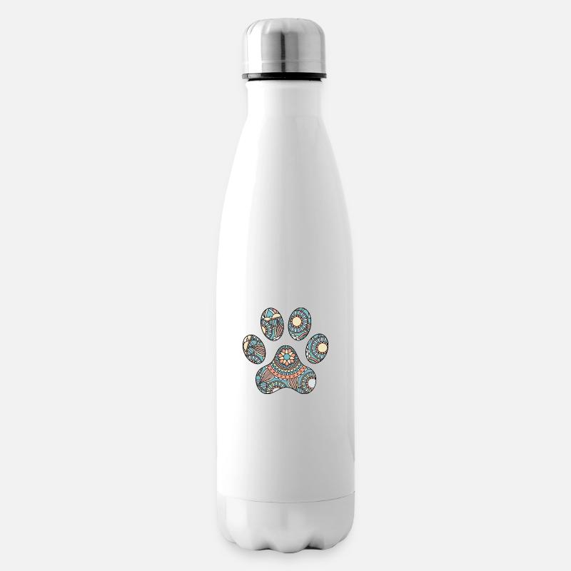 Hundepfote - Isolierflasche - Weiß