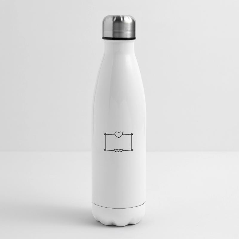 Black Heart Frame Rectangular Shape Insulated Water Bottle