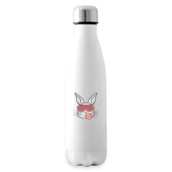 Chewing gum bubble lapin cool - Bouteille isotherme - blanc - Droite
