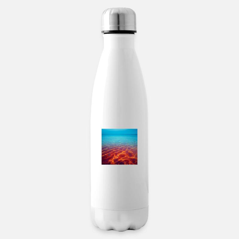 Ruhiges Regenbogenmeer - Isolierflasche - Weiß
