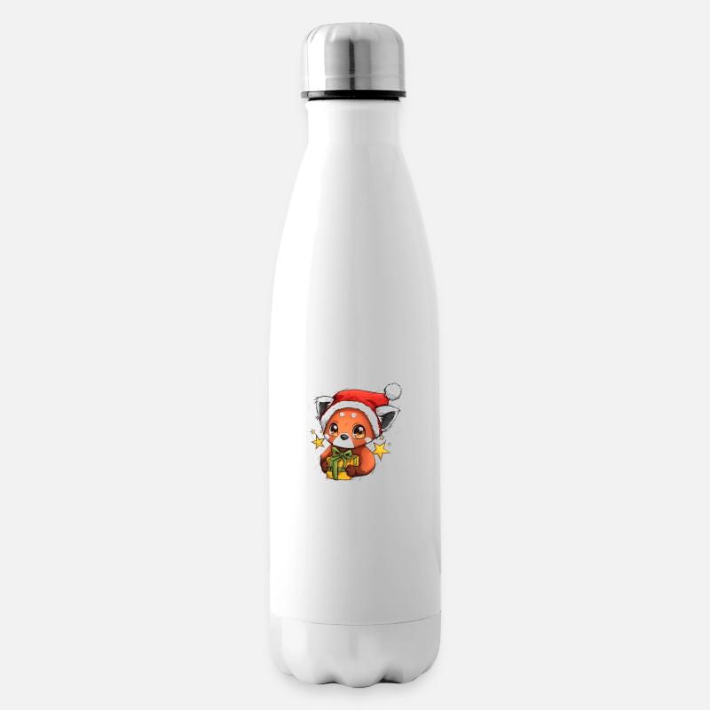 Weihnachts Roter Panda - Isolierflasche - Weiß
