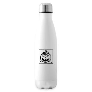 Halloween Spooky Pumpkin Lantern Vector - Insulated Water Bottle - white - Right