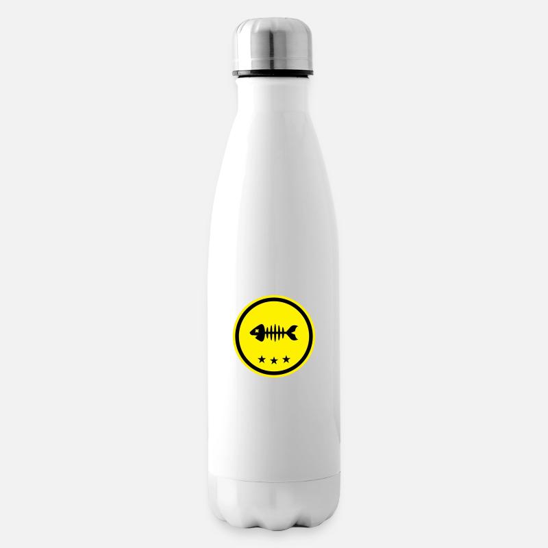 Fisch Symbol Knochen Gräte - Isolierflasche - Weiß