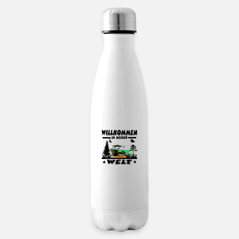 Traktor - Isolierflasche - Weiß