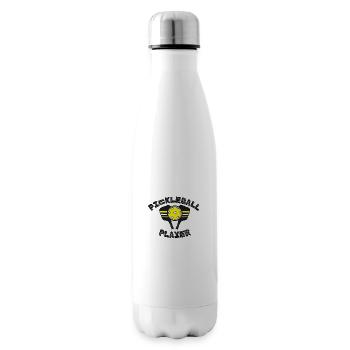 Pickleball Player Paddle - Insulated Water Bottle - white - Right