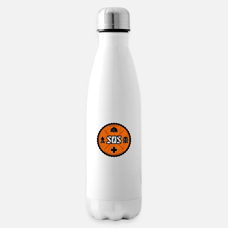 Logo SOS orange - Bouteille isotherme - blanc