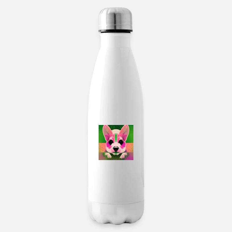 Corgi in PopArt - Isolierflasche - Weiß