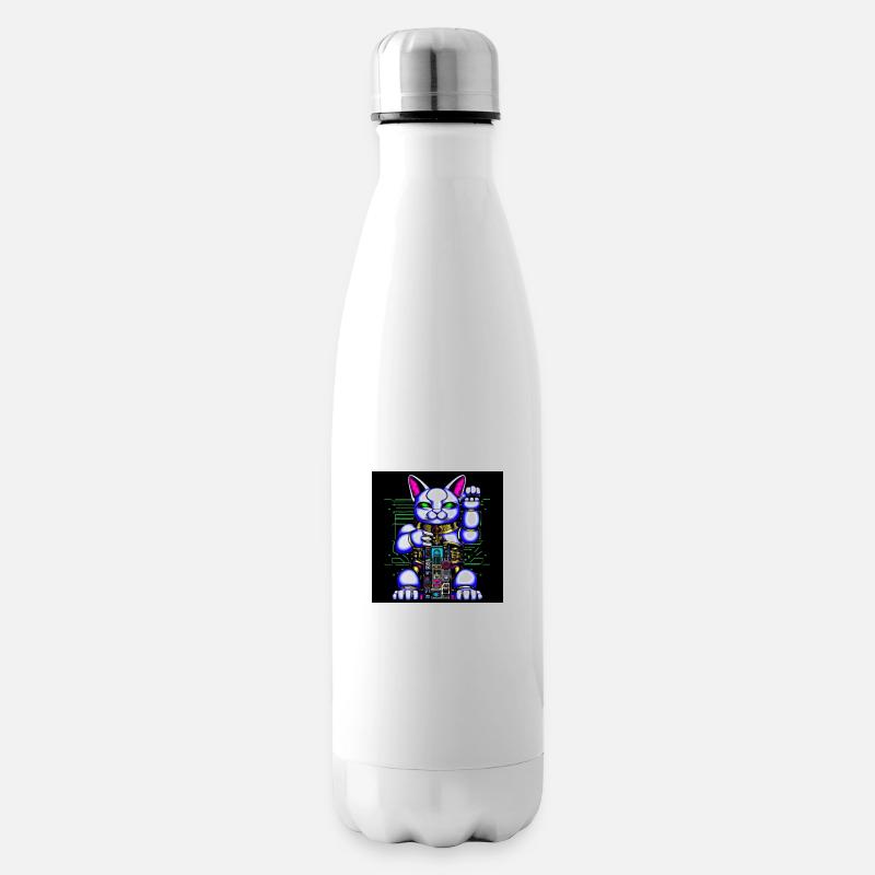 Cyborg Cat - Isolierflasche - Weiß