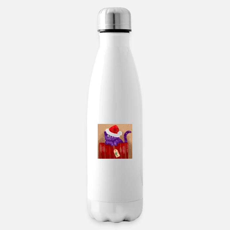 Chat de Noël - Bouteille isotherme - blanc
