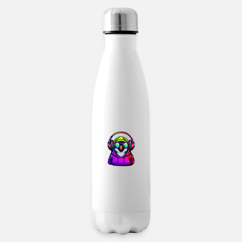 Pingouin avec pull et lunettes de soleil - Bouteille isotherme - blanc