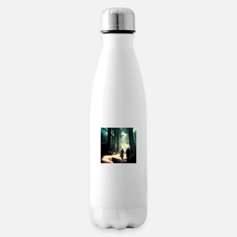 Altes Ehepaar Hand in Hand - Isolierflasche - Weiß