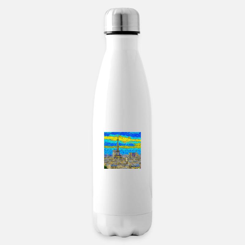 Paris - van Gogh Style - Isolierflasche - Weiß
