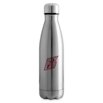 crazy dog lady quote - Insulated Water Bottle - silver - Right
