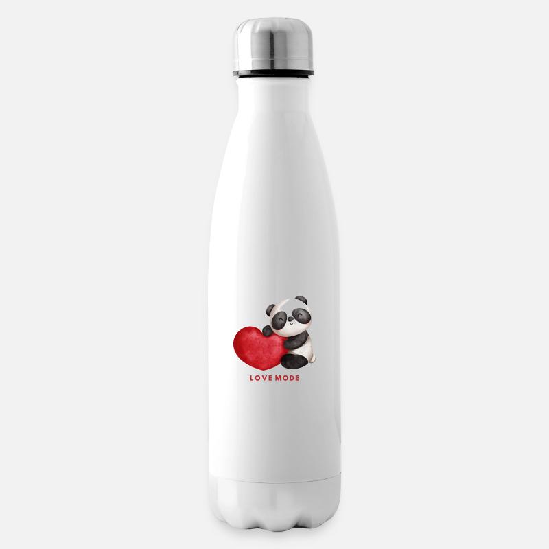 PandaHerzDesigne - Isolierflasche - Weiß