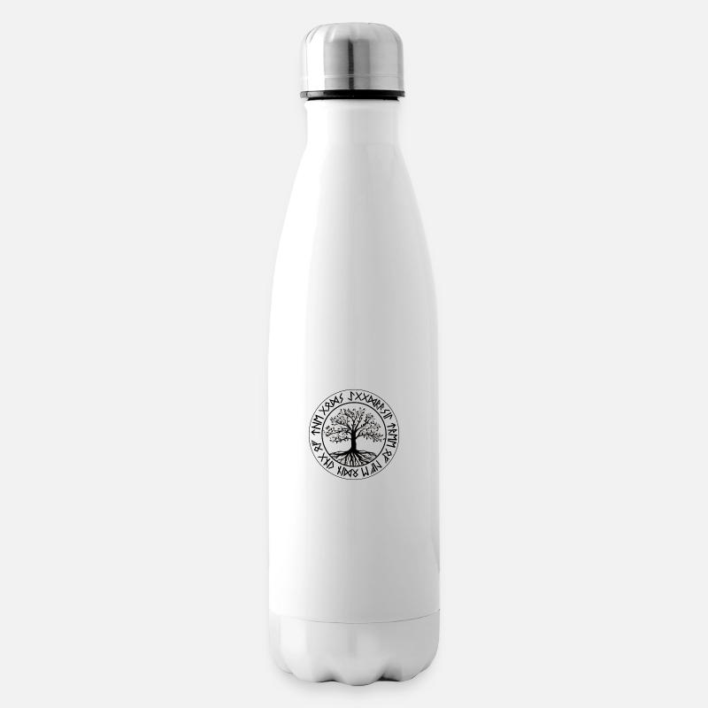 Yggdrasil Baum des Lebens Wikinger Nordisch - Isolierflasche - Weiß