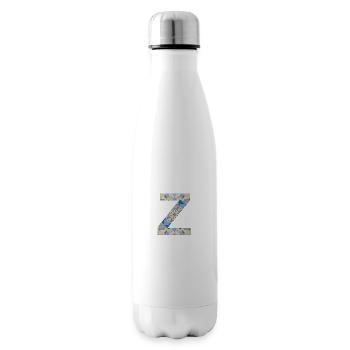 Lettre Z en mandala - Bouteille isotherme - blanc - Droite