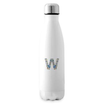 Lettre W en mandala - Bouteille isotherme - blanc - Droite