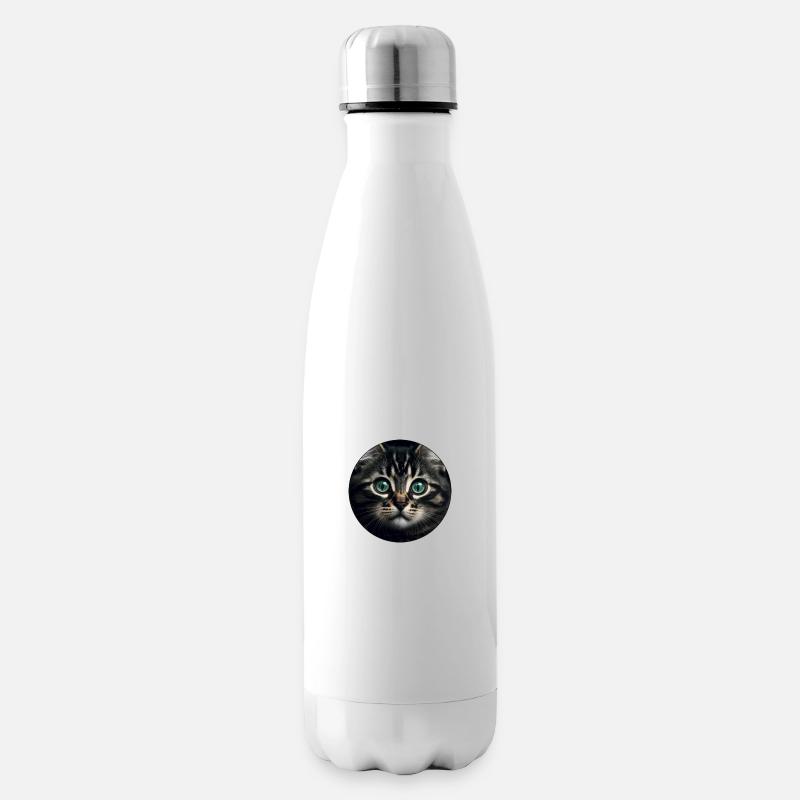 süßes Tabby-Kätzchen mit großen Augen - Isolierflasche - Weiß
