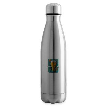Beer Illustration - Insulated Water Bottle - silver - Right