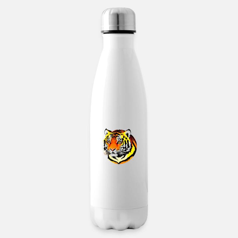 Comic Tiger niedlich lustig cool Cartoon 10 - Isolierflasche - Weiß