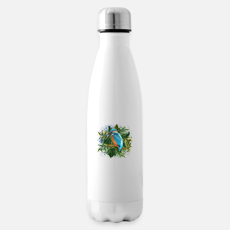 Bunter Vogel - Isolierflasche - Weiß