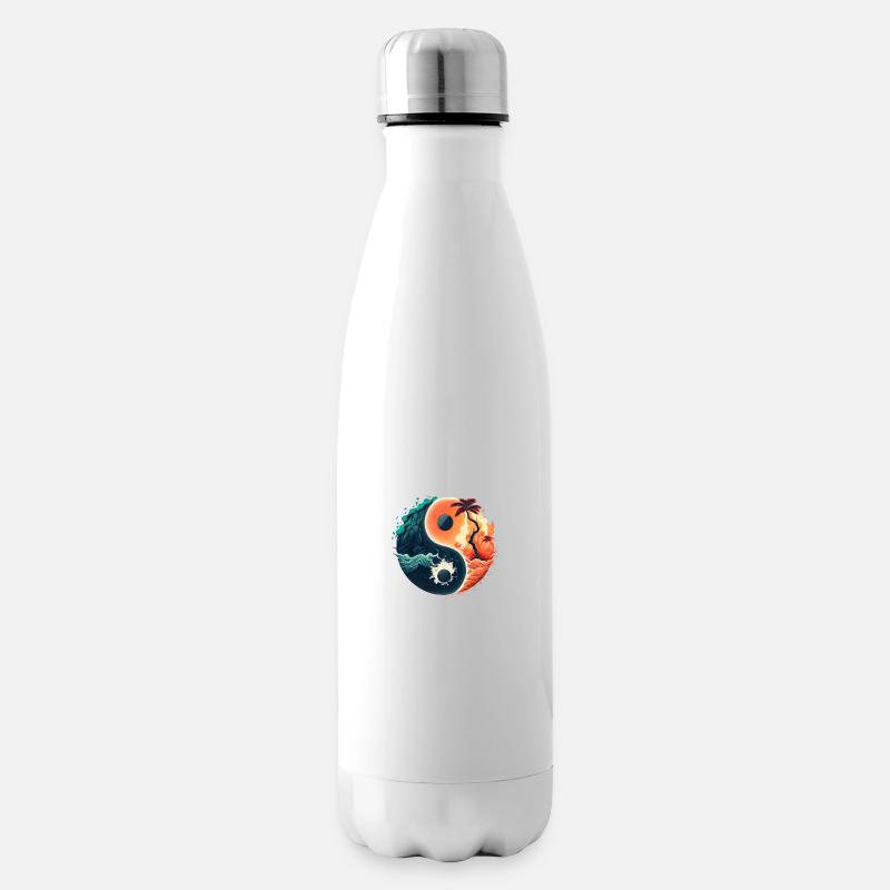 Ying Yang - Water vs Stone in fire - Isolierflasche - Weiß