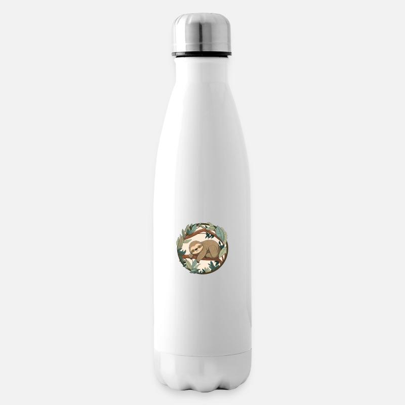Schlafendes Faultier - Isolierflasche - Weiß