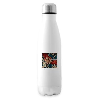 Motif Fleur - Bouteille isotherme - blanc - Droite