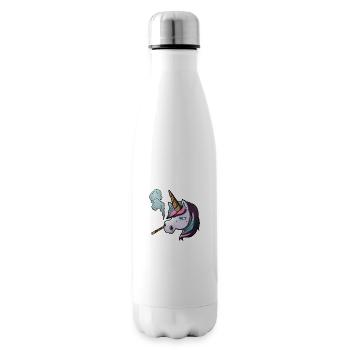 Unicorn smoking cigarette - Insulated Water Bottle - white - Right