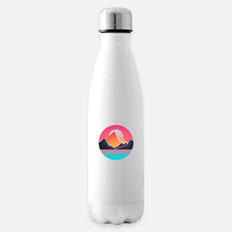 Gebirgslandschaft Geometrische Kunst - Isolierflasche - Weiß