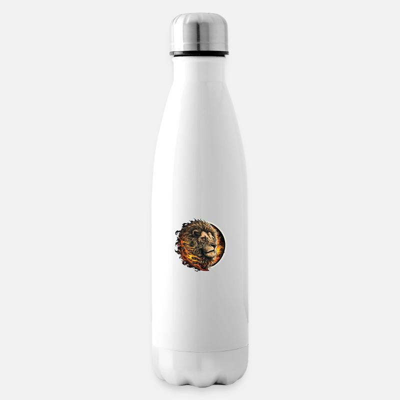 lion crinière de feu - Bouteille isotherme - blanc