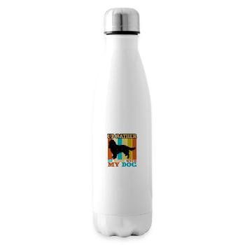English Springer Spaniel Hund Silhouette Retro Sonne - Isolierflasche - Weiß - Rechts