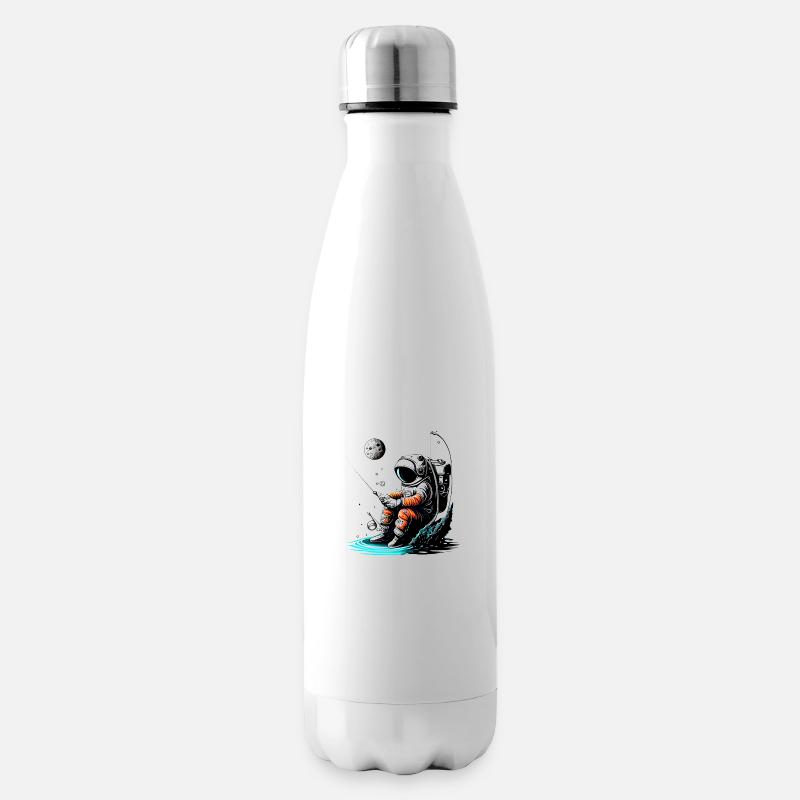 Astronaut angelt - Isolierflasche - Weiß