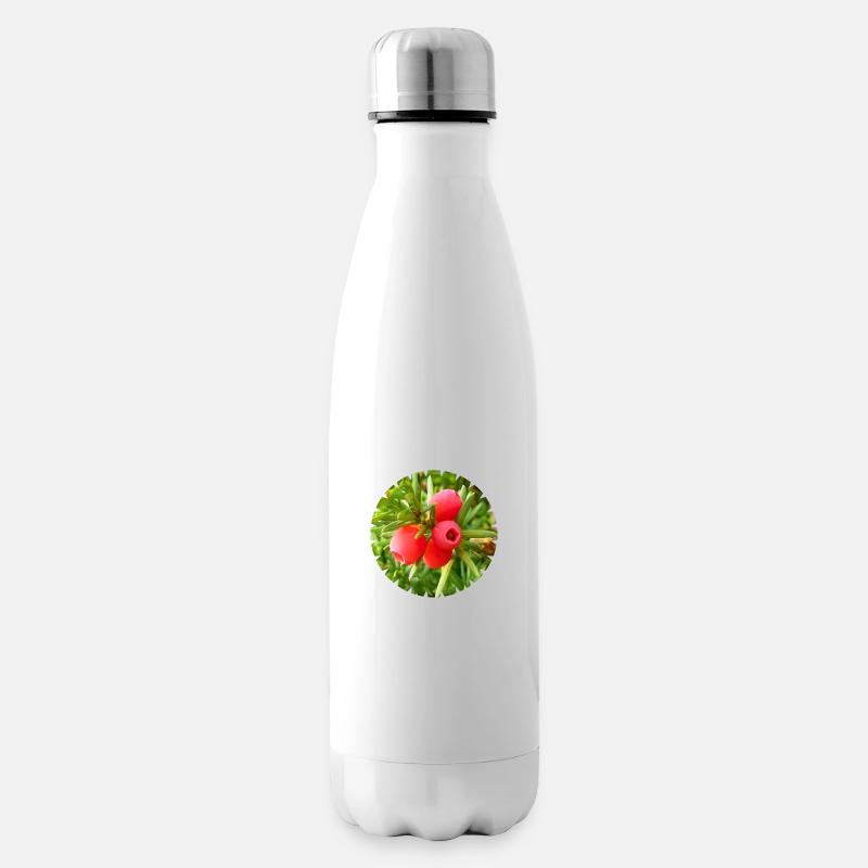 Die Eibe, ein heimischer Nadelbaum - Isolierflasche - Weiß