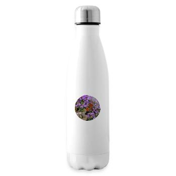 Pfauenaugen sind die bekanntesten Schmetterlingen - Isolierflasche - Weiß - Rechts