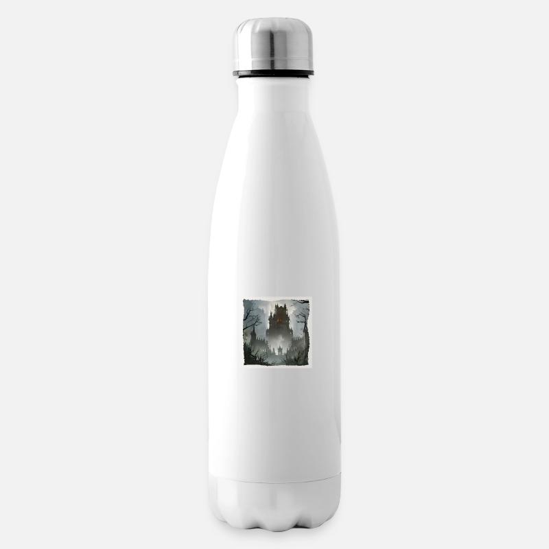 Geisterschloss, dunkle Atmosphäre - Isolierflasche - Weiß