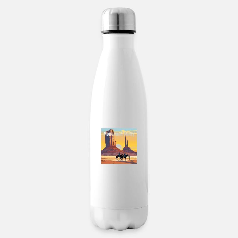 Monument Valley - Coucher de soleil - Bouteille isotherme - blanc