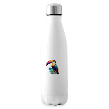 colorful toucan - Insulated Water Bottle - white - Right