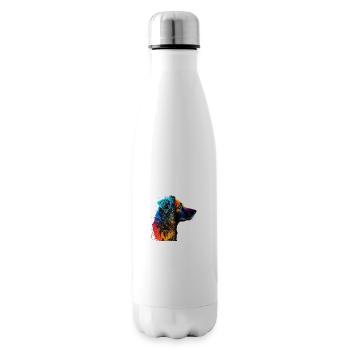 Hund im Farbrausch / Multicolor Hund - Isolierflasche - Weiß - Rechts