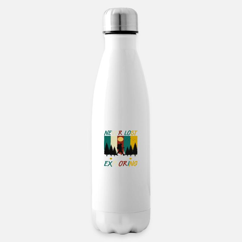 Never Lost always Exploring - Isolierflasche - Weiß