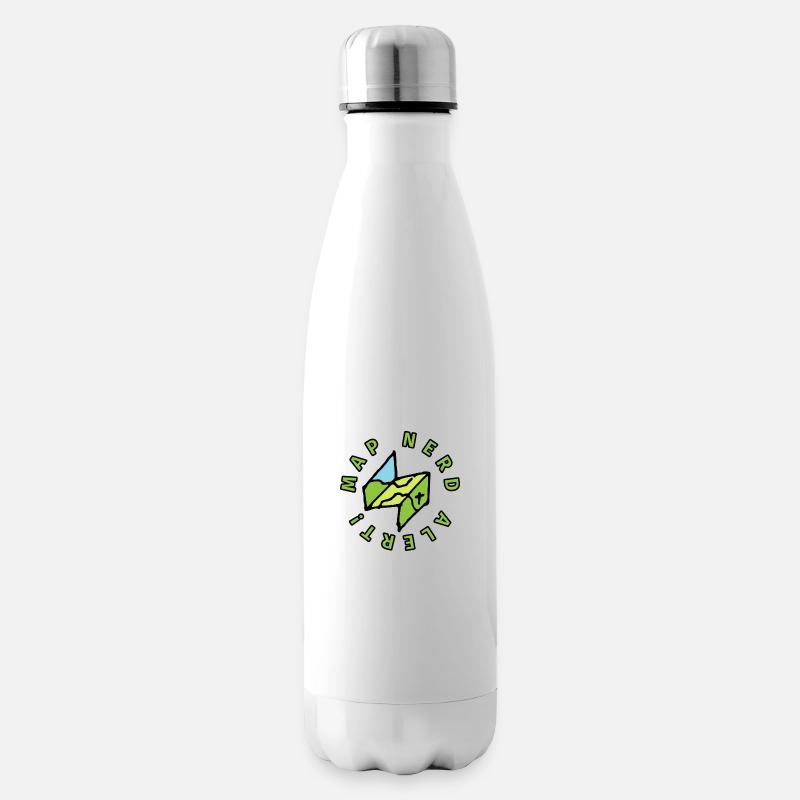 Carte Alerte Nerd - Bouteille isotherme - blanc