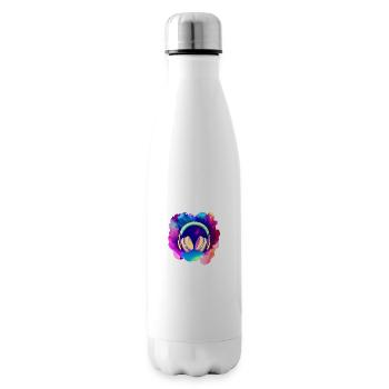 Headphones Singer Singing Musician Gamer Listen to music - Insulated Water Bottle - white - Right