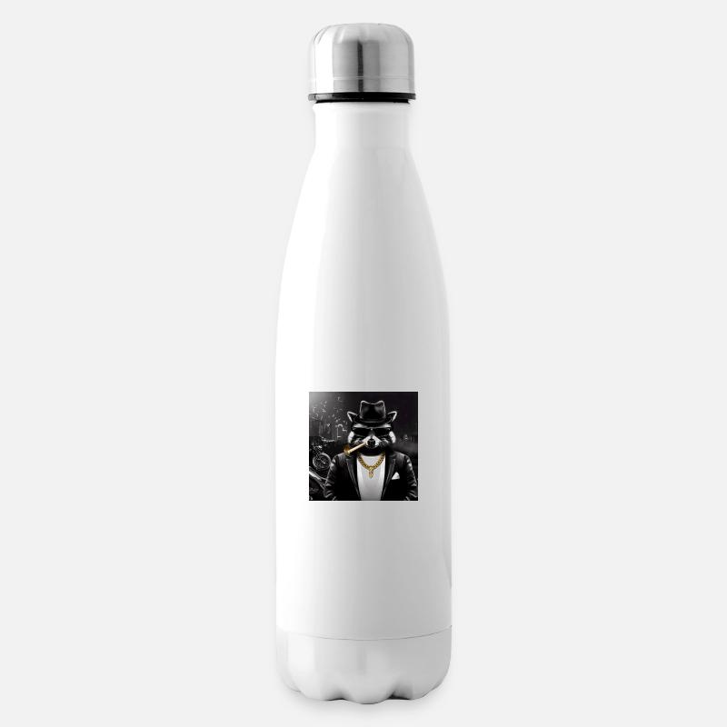 Gangster Waschbär - Isolierflasche - Weiß