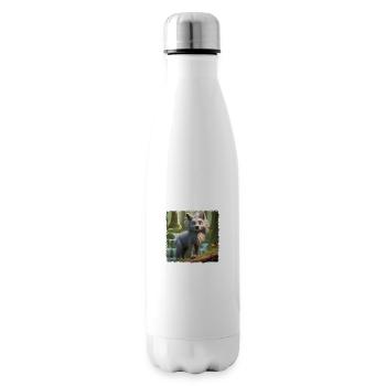 Cooler Wolf - Isolierflasche - Weiß - Rechts