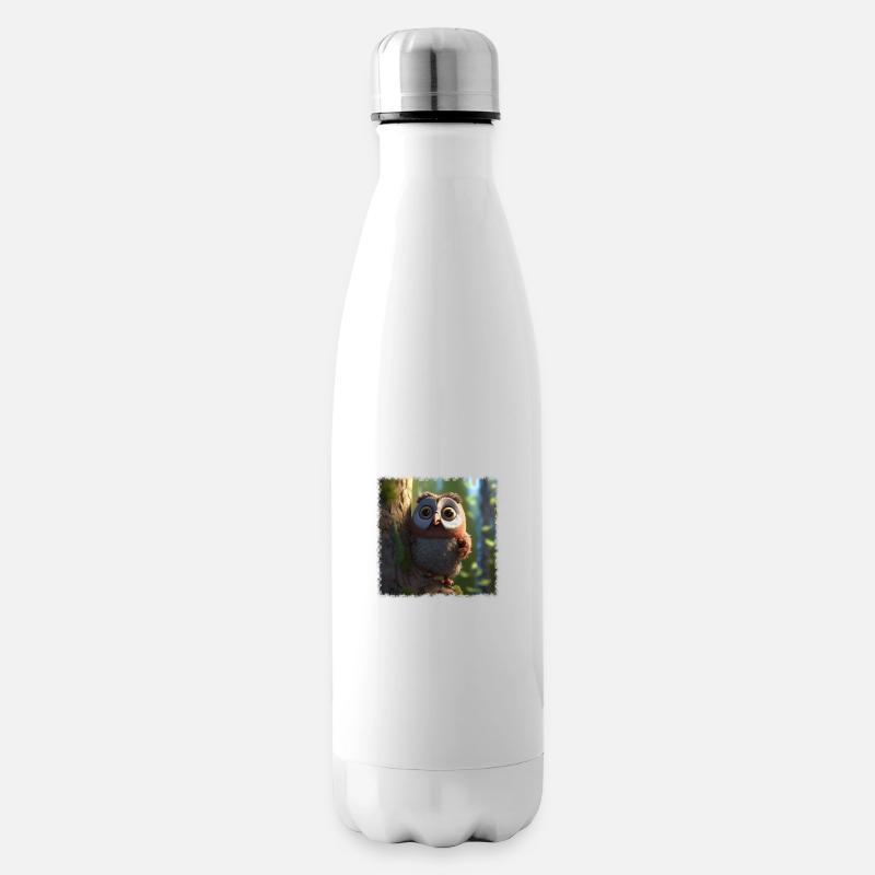 Hibou mignon - Bouteille isotherme - blanc